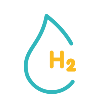 Icon H2 mit Tropfen Umrandung