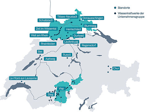 Grafik die das Marktgebiet von der naturenergie Unternehmensgruppe darstellt